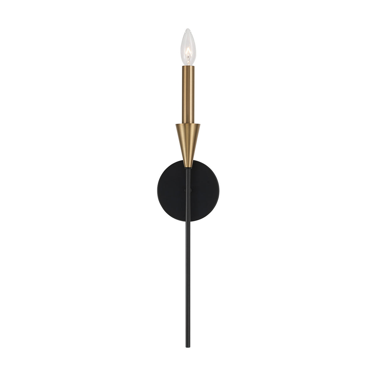 Astra Wall Sconce 22", Aged Brass and Black