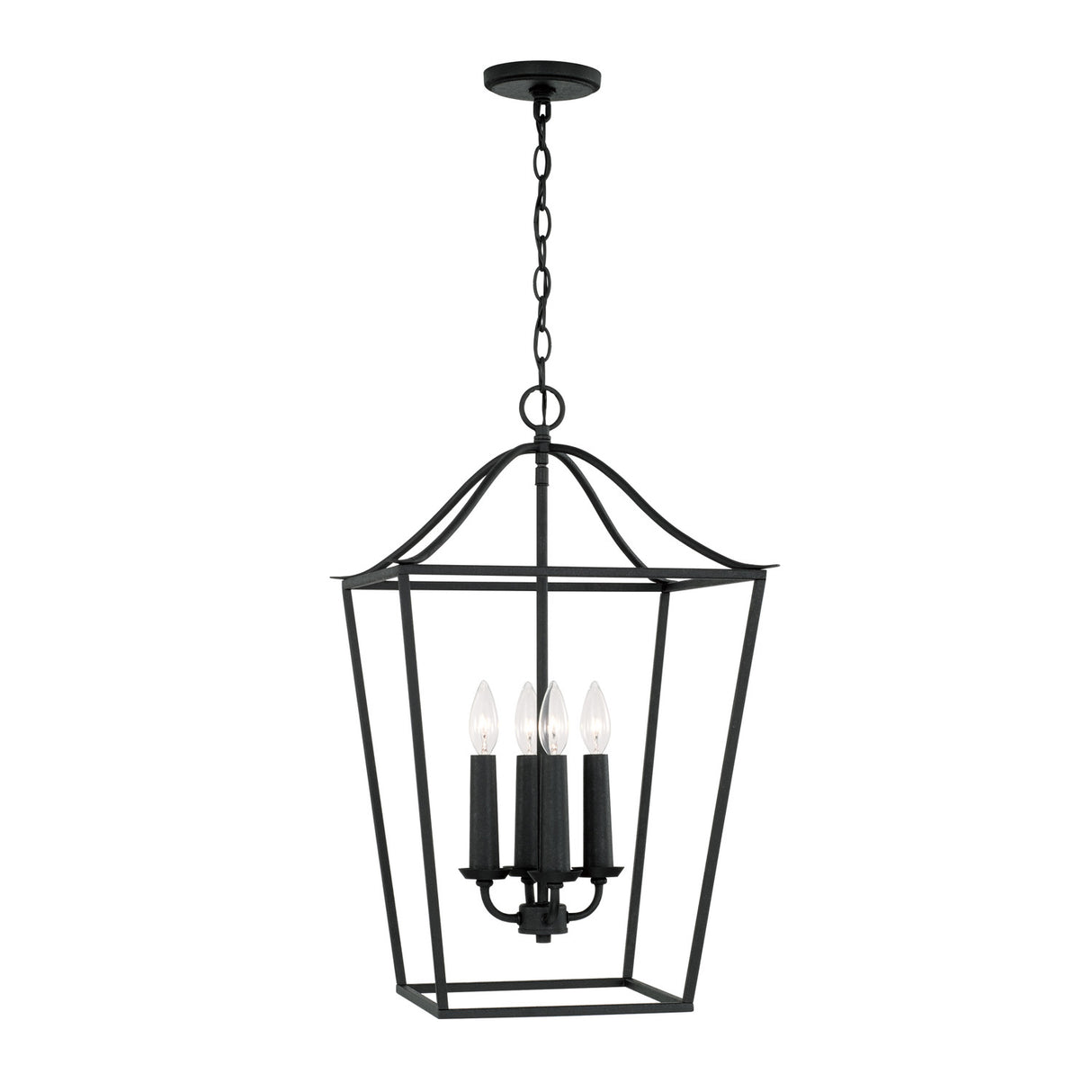 Eloise Lantern Pendant 16", Textured Black
