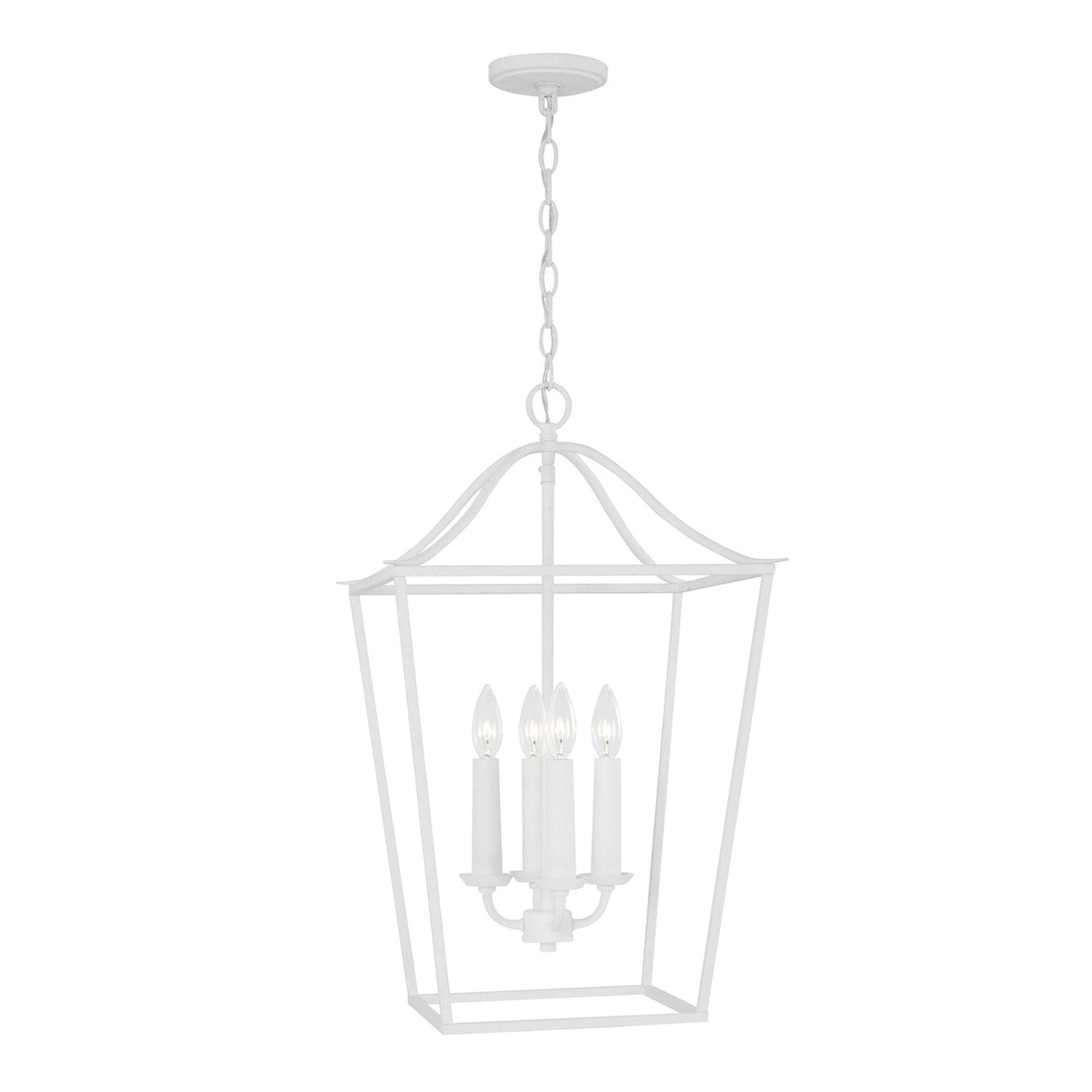 Eloise Lantern Pendant 16", Textured White