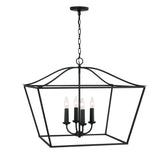 Eloise Lantern Pendant 28", Textured Black