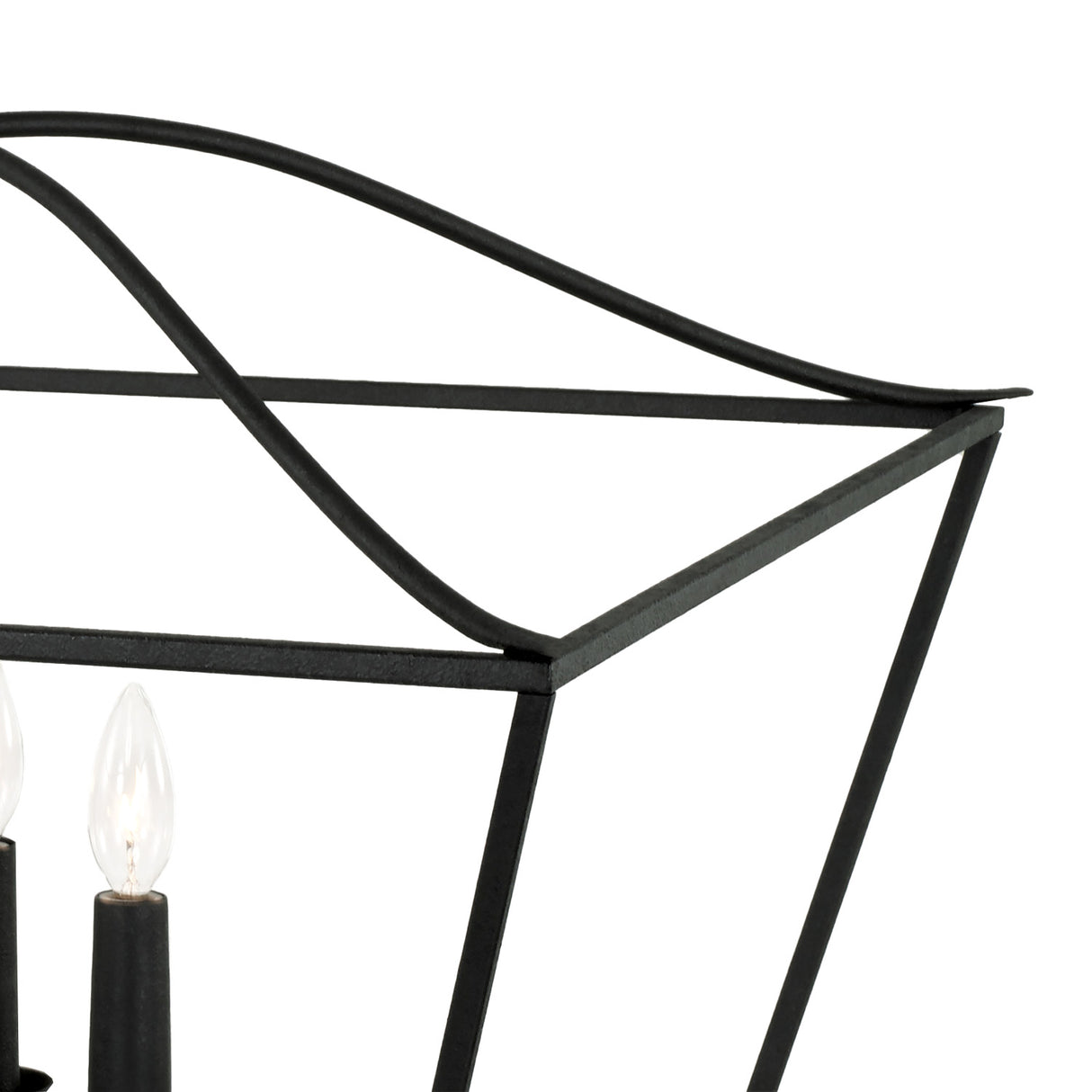 Eloise Lantern Pendant 28", Textured Black