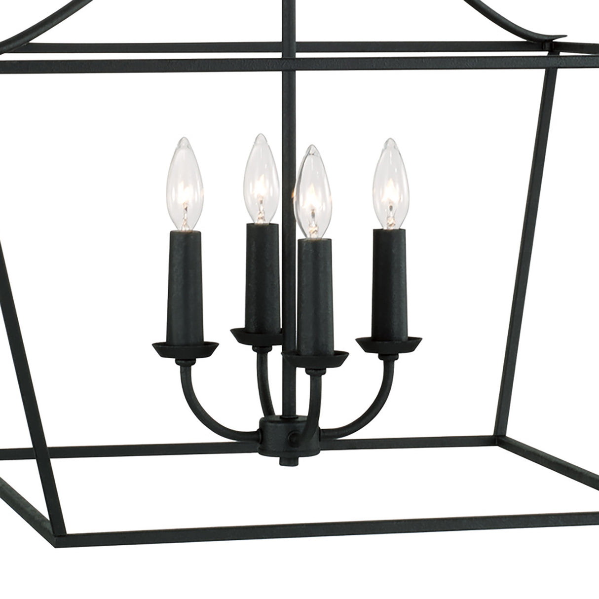 Eloise Lantern Pendant 28", Textured Black