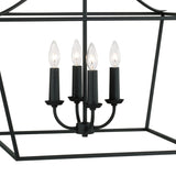 Eloise Lantern Pendant 28", Textured Black