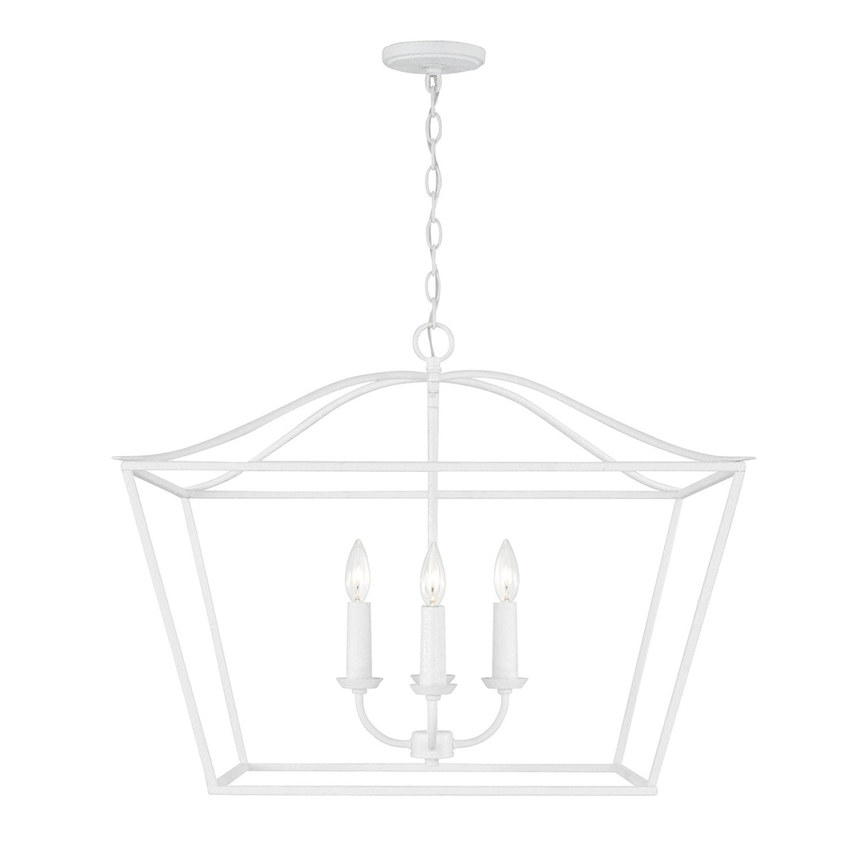 Eloise Lantern Pendant 28", Textured White