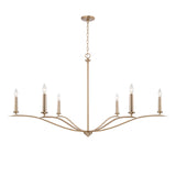 Eloise 6 Light Chandelier 57", Matte Brass