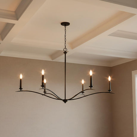 Eloise 6 Light Chandelier 57" for Transitional home with Beige walls