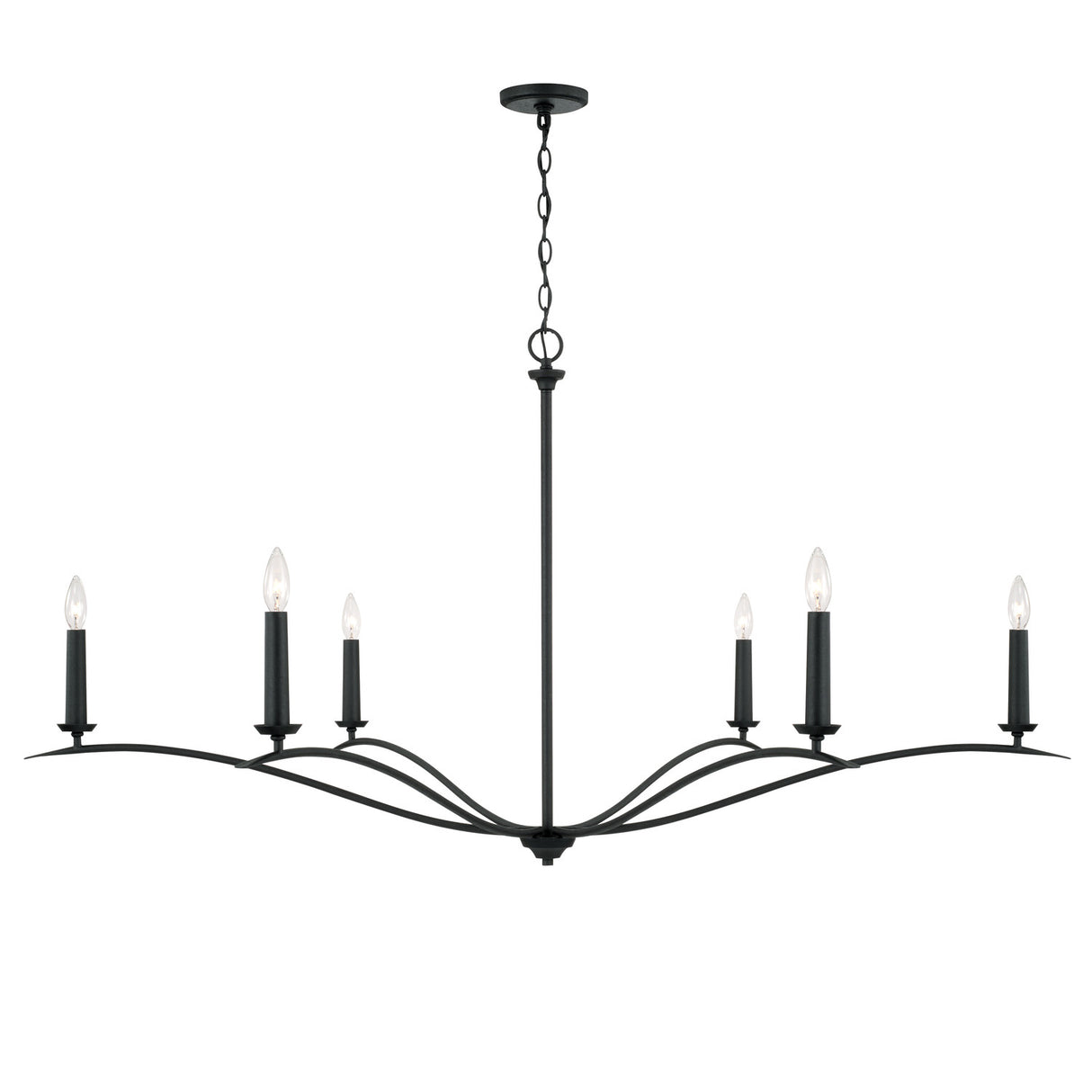 Eloise 6 Light Chandelier 57", Textured Black