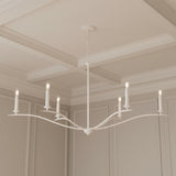 Eloise 6 Light Chandelier 57", Textured White