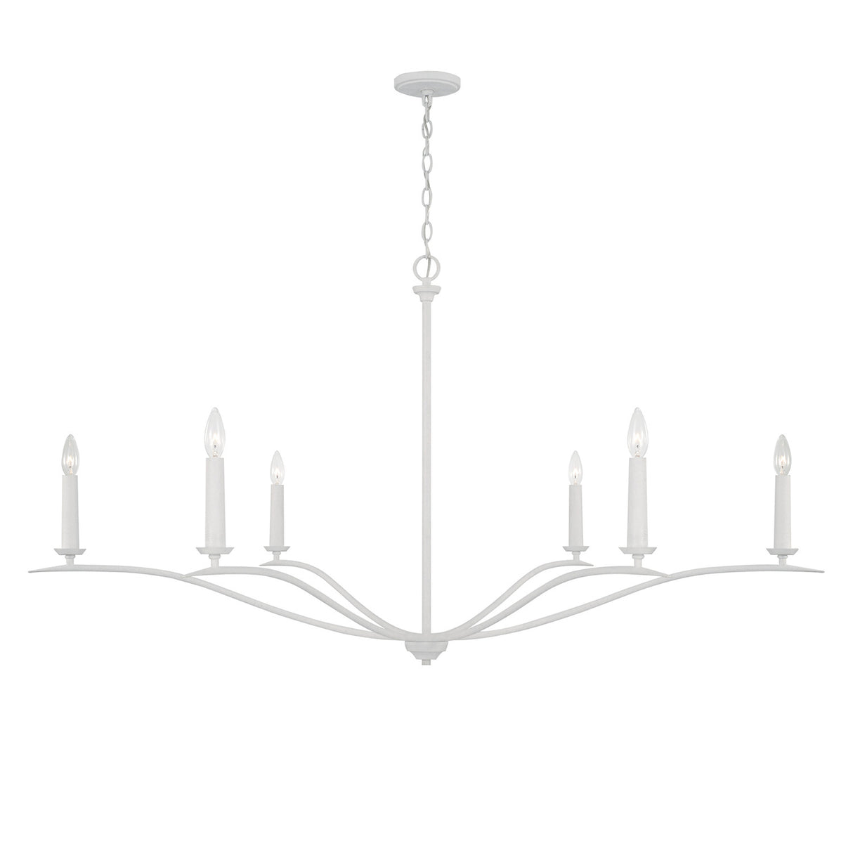 Eloise 6 Light Chandelier 57", Textured White