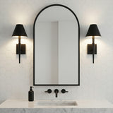 Clara Wall Sconce 19, Matte Black for Modern home with White Hexagonal Tile