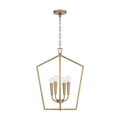 Clara Lantern Pendant 17", Aged Brass