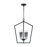 Clara Lantern Pendant 17", Matte Black
