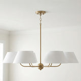Colton 6 Light Chandelier 36", Aged Brass for Transitional home with White Walls