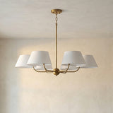 Colton 6 Light Chandelier 36", Aged Brass for Transitional home with Beige Textured walls