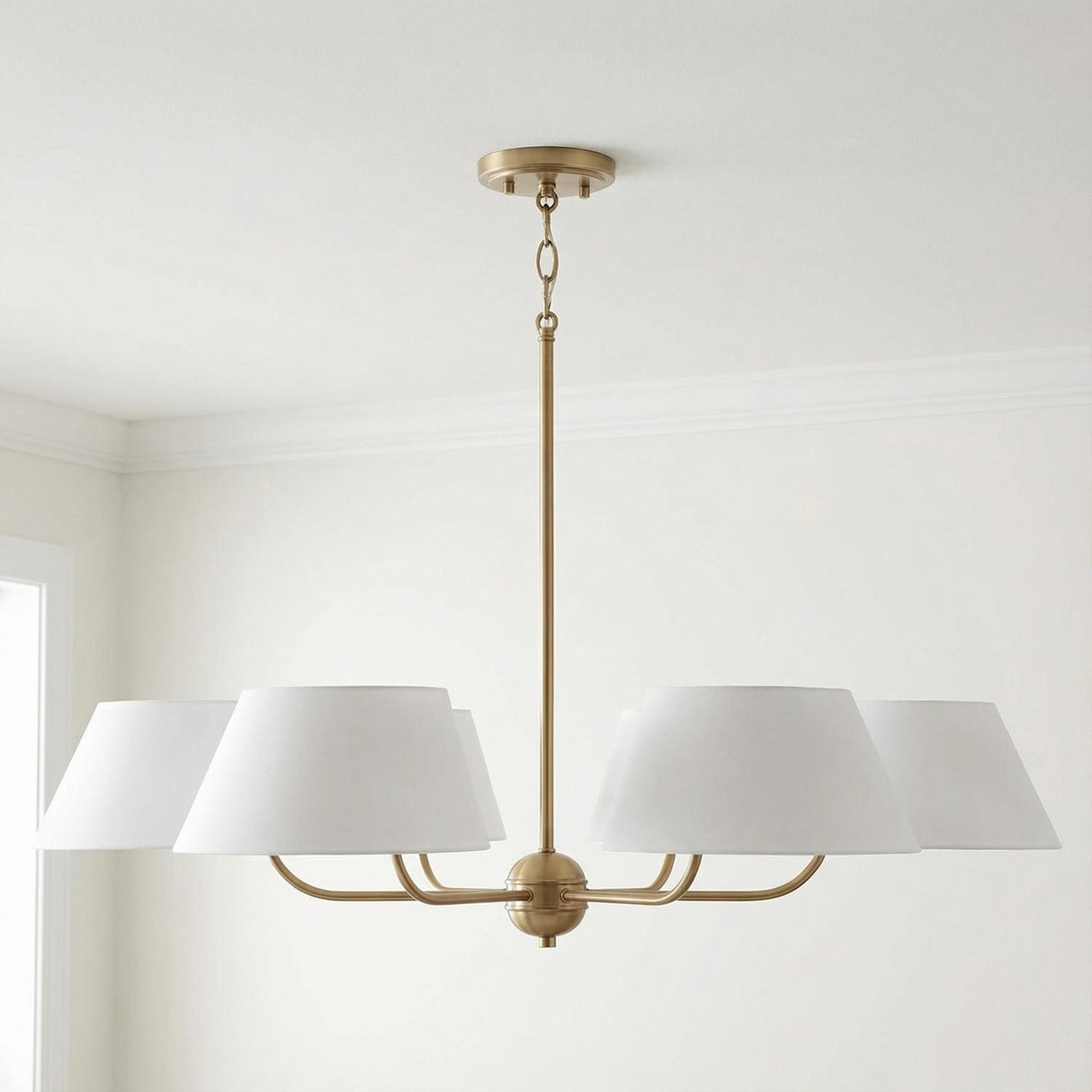 Colton 6 Light Chandelier 36", Aged Brass