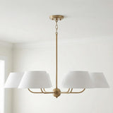 Colton 6 Light Chandelier 36", Aged Brass