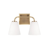 Brier 2 Light Vanity, Aged Brass