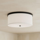 Wells Flush Mount 16", Matte Black