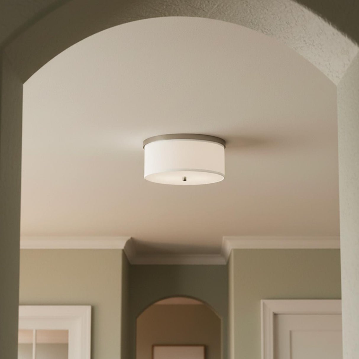 Wells Flush Mount 16", Matte Nickel