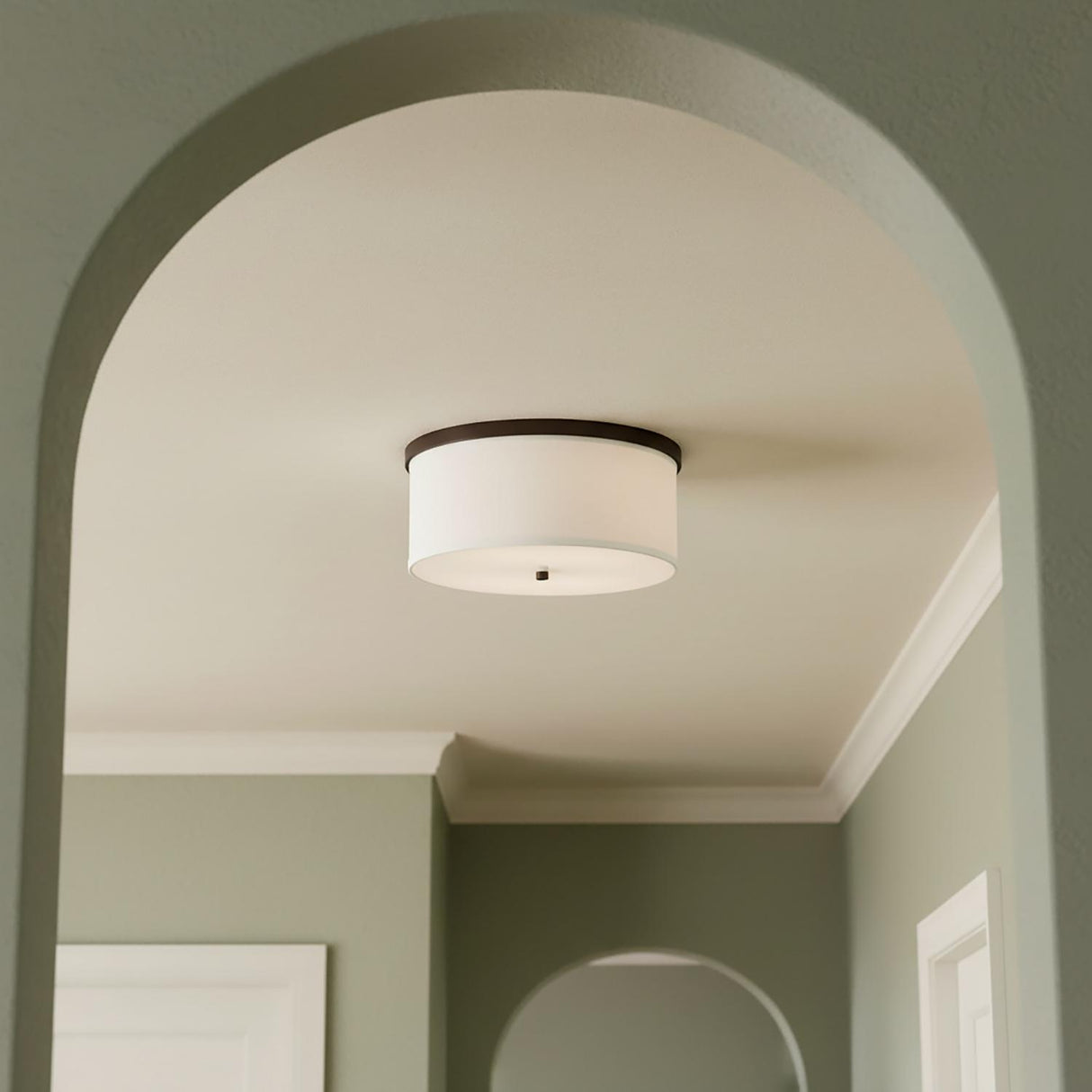 Wells Flush Mount 16", Brushed Bronze