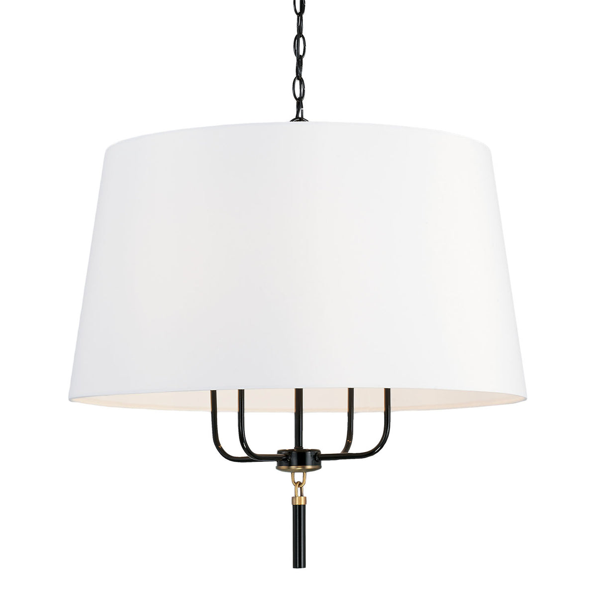 Whitby Pendant 26", Glossy Black and Aged Brass
