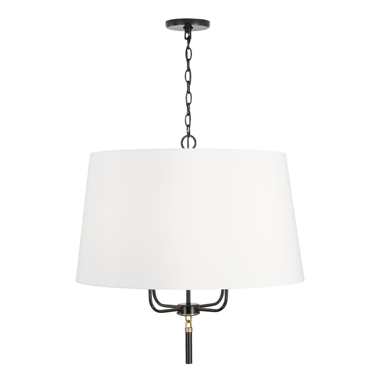 Whitby Pendant 26", Glossy Black and Aged Brass