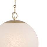 Tova Pendant 14", Matte Brass with Cloud Opal Glass