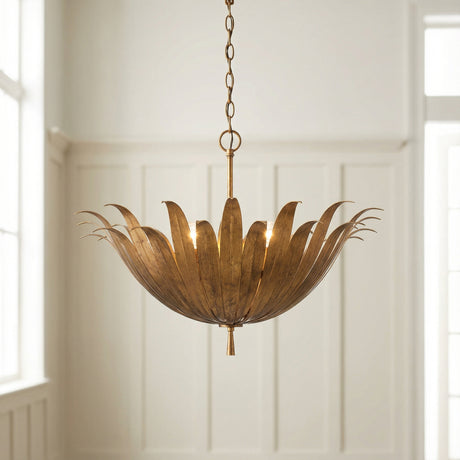 Cerise Pendant 24", Antique Gold for Transitional home with Warm Beige walls
