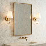 Dorian Wall Sconce 14, Matte Brass for Transitional home with Cream wallpaper