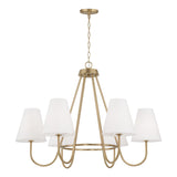 Dorian 6 Light Chandelier 36", Matte Brass