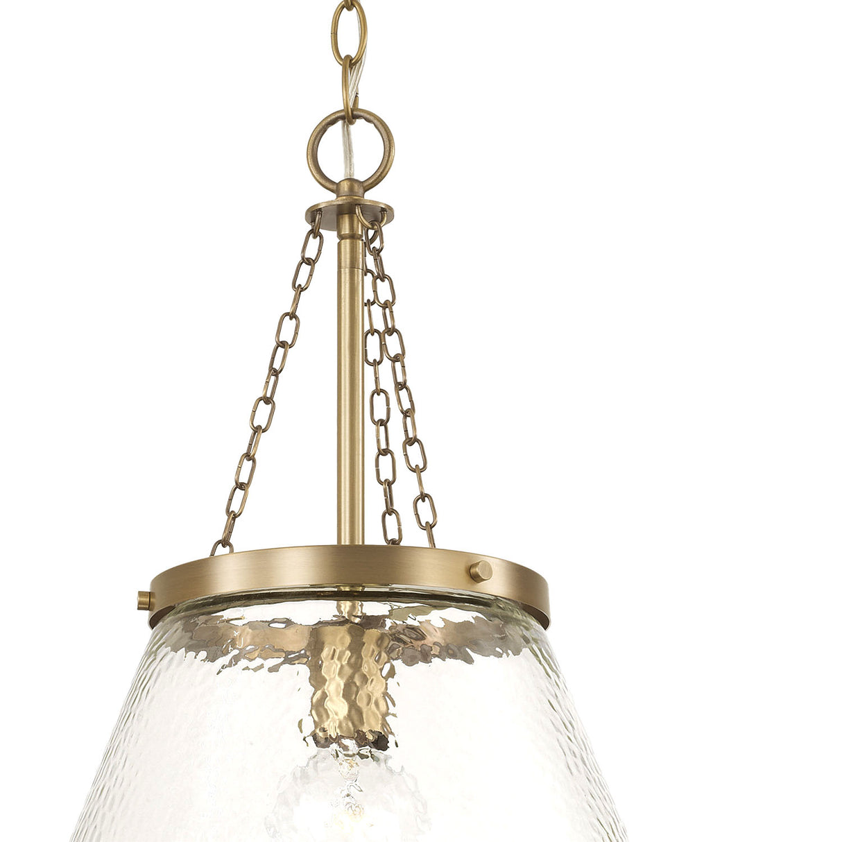Elora Pendant 15", Aged Brass with Hammered Glass