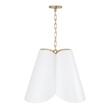 Fiore Pendant 27", White and Matte Brass