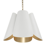 Fiore Pendant 27", White and Matte Brass
