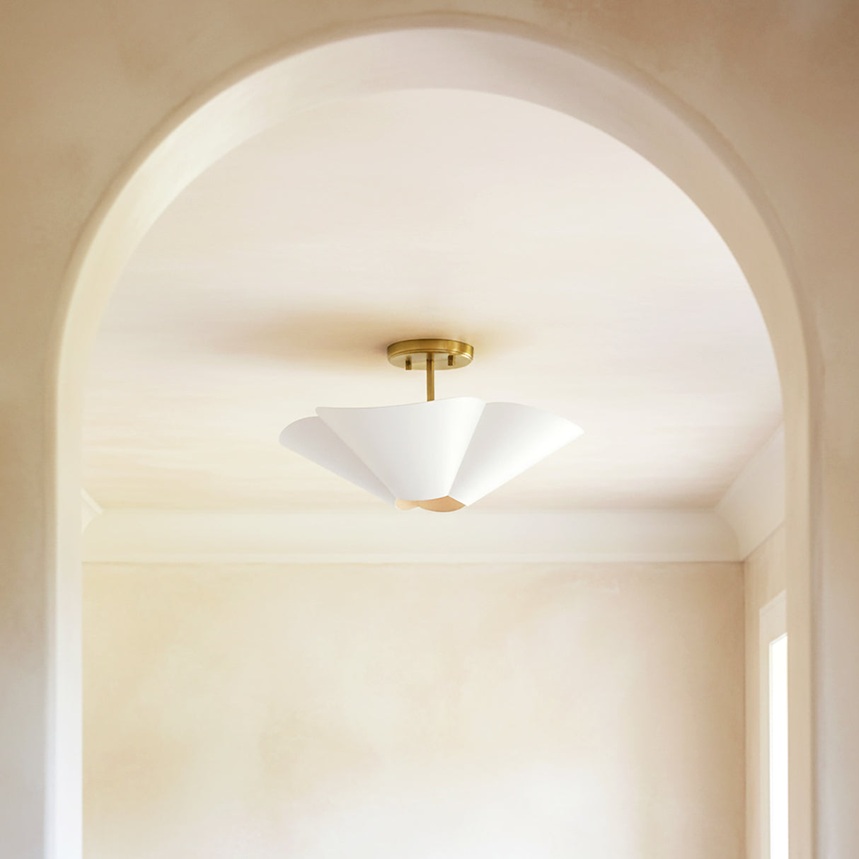 Fiore Semi-Flush 19" for Modern home with White Plaster