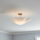 Fiore Large Semi-Flush 23", White and Matte Brass