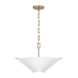 Fiore Pendant 23", White and Matte Brass