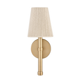 Evren Wall Sconce 17", Matte Brass with Natural Rope
