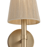 Evren Wall Sconce 17", Matte Brass with Natural Rope