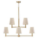 Evren 8 Light Two-Tier Chandelier 38", Matte Brass with Natural Rope