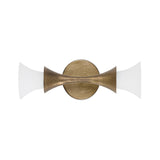 Fleur 2 Light Wall Sconce 15", Textured Brushed Brass