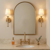 Faris Wall Sconce 18", Matte Brass with Rattan