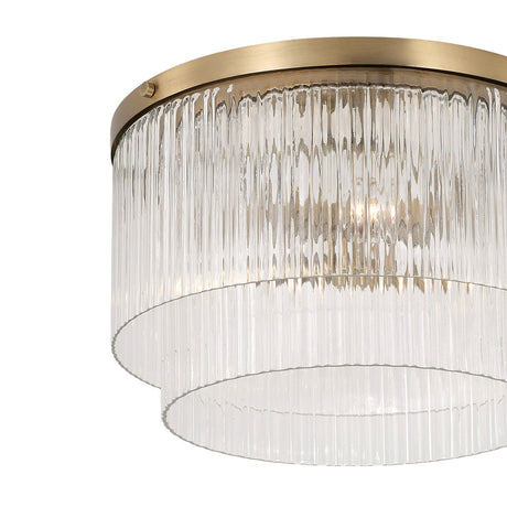 Libra Flush Mount 16", Aged Brass
