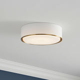Adler Flush Mount 16", White and Matte Brass