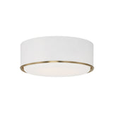 Adler Flush Mount 16", White and Matte Brass