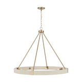 Saltair Ring Chandelier 36", Matte Brass with Natural Rope