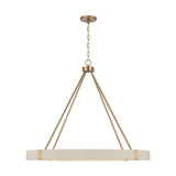 Saltair Ring Chandelier 36", Matte Brass with Natural Rope