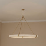 Saltair Ring Chandelier 48", Matte Brass with Natural Rope