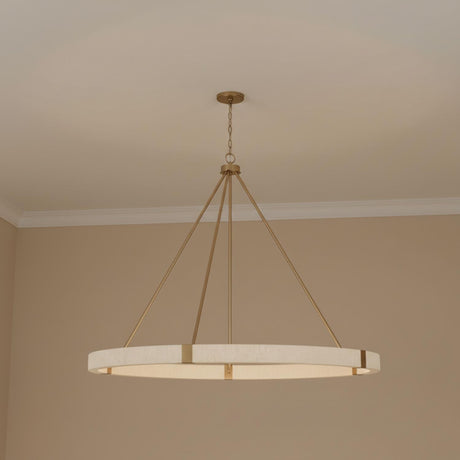 Saltair Ring Chandelier 48", Matte Brass with Natural Rope