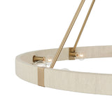 Saltair Ring Chandelier 48", Matte Brass with Natural Rope