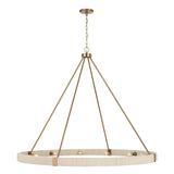 Saltair Ring Chandelier 48", Matte Brass with Natural Rope